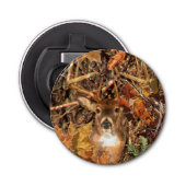 Buck in Camouflage White Tail Deer Button Flesopener (Voorkant)