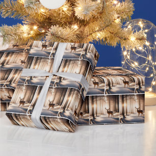 Buck in de winter Bossen Cadeaupapier