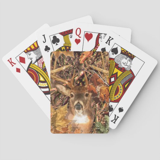Buck in Herfst Camo White Tail Deer Pokerkaarten (Achterkant)