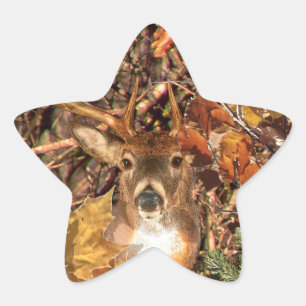 Buck in Hunter Camo White Tail Deer Ster Sticker