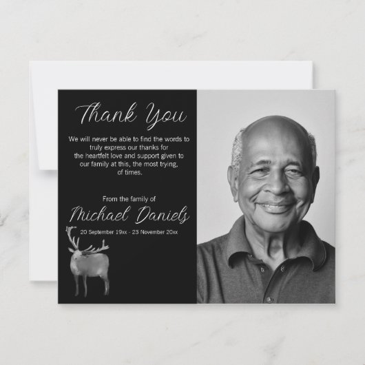Buck met gewei begrafenis dank u kaarten (Voorkant)