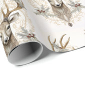 Buck met Holly en bessen kerst Cadeaupapier (Rol Hoek)
