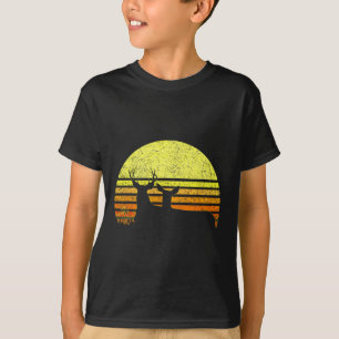 Buck Mule Deer Jagen Pa Retro Sun Bow H T-shirt