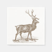 Buck Mule Deer Letterpress Style Servetten (Voorkant)