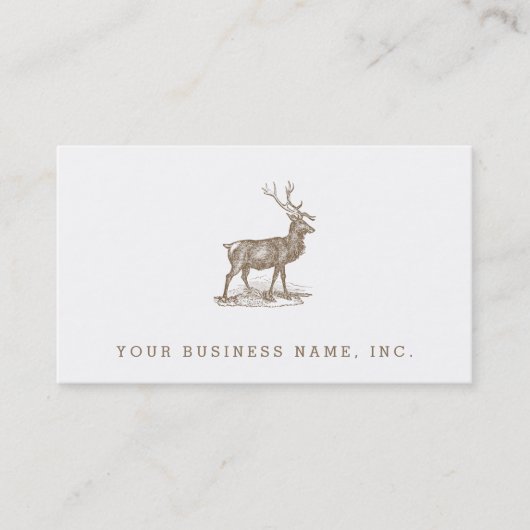 Buck Mule Deer Letterpress Style Visitekaartje (Voorkant)