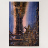 Buck n Doe Deer aan de kade bij het meer Legpuzzel (Verticaal)