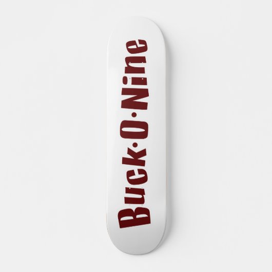 Buck-O-Nine Skateboard - Rood en wit Logo (Voorkant)