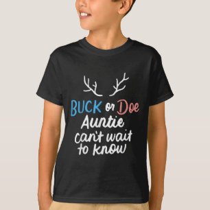 Buck of Doe tante kan niet wachten om geslachtsont T-shirt