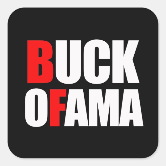 BUCK OFAMA VIERKANTE STICKER (Voorkant)