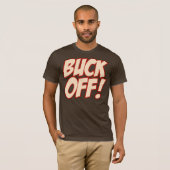 Buck off! (crème crème/rood) t-shirt (Voorkant volledig)