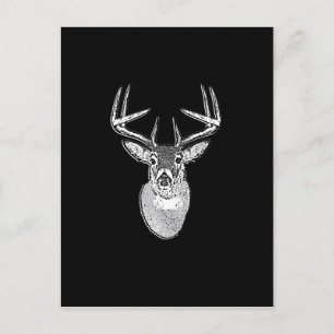 Buck on Black design White Tail Deal Briefkaart
