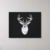 Buck on Black design White Tail Deal Canvas Afdruk (Voorkant)