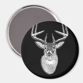 Buck on Black White Tail Deer classic Magneet (Voorkant / Achterkant)