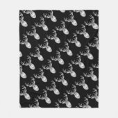 Buck on Black White Tail Deer Fleece Deken (Voorkant)