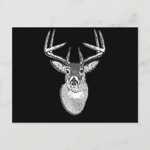 Buck on Black White Tail Deer head Briefkaart