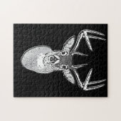 Buck on Black White Tail Deer head Legpuzzel (Horizontaal)