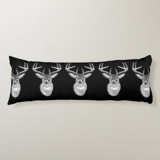 Buck on Black White Tail Deer head Lichaamskussen