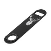 Buck on Black White Tail Deer head Speed Flessenopener (Voorkant Gekanteld)