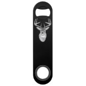 Buck on Black White Tail Deer head Speed Flessenopener (Voorkant)