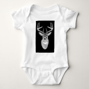 Buck on Bold Black White Tail Deal Romper