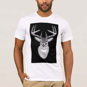 Buck on Bold Black White Tail Deal T-shirt