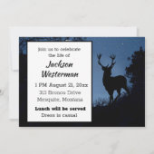 Buck Silhouette bij Night    MemorialInvitation Kaart (Achterkant)