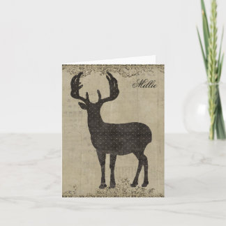 Buck Silhouette Carte pour notes personnalisé