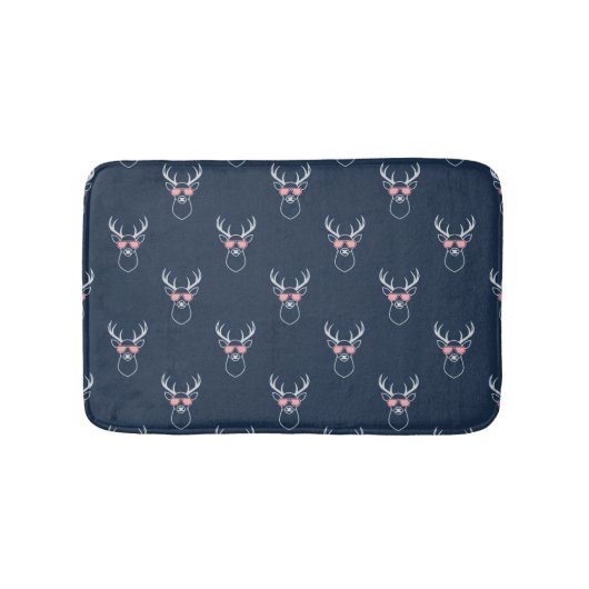 Buck Silhouette on Blue Bath Mat (Voorkant)