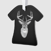 Buck trofee op Black White Tail Deer Ornament (voorkant)