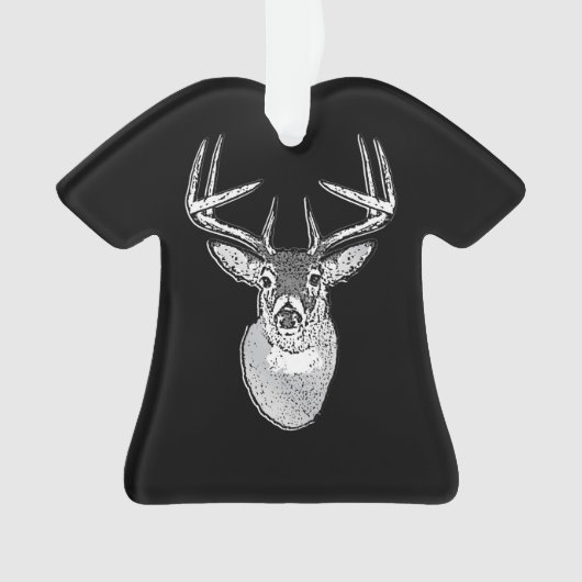 Buck trofee op Black White Tail Deer Ornament (voorkant)