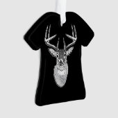 Buck trofee op Black White Tail Deer Ornament (voorkant)