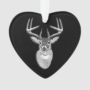 Buck trofee op Black White Tail Deer Ornament
