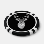 Buck trofee op Black White Tail Deer Poker Chips (Enkel)