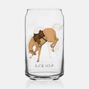 Buck You! Grappig Palomino paard Blikvorm Glas