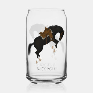 Buck you! Grappig zwart paard Blikvorm Glas