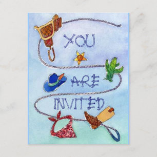 BUCKAROO BIRTHDAY PARTY INVITATION ~ EZ2 CUSTOMIZE KAART