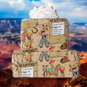 Buckaroo Cowboy wil naam en beschrijving toevoegen Cadeaupapier