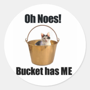 Bucket Cat Ronde Sticker