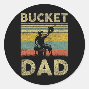 Bucket Dad Softbal Dad Baseball Funny Coach Vader Ronde Sticker