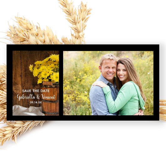 Bucket en Daisies Country Wedding Save the Date