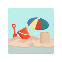 Bucket en Spade Beach Scene Illustratie
