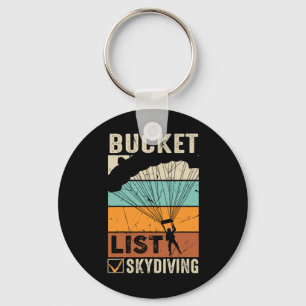 Bucket-lijsten voor parachute Jump Skydiver Instru Sleutelhanger