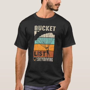 Bucket-lijsten voor parachute Jump Skydiver Instru T-shirt