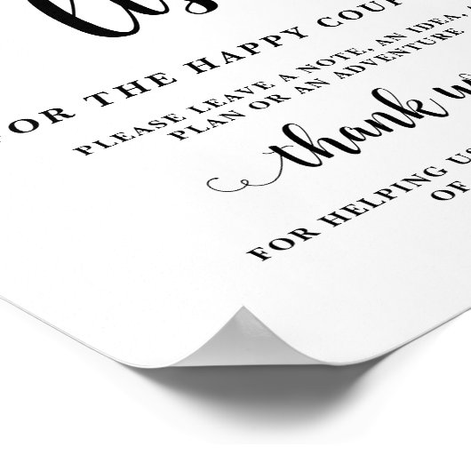 Bucket List bruiloft poster (Hoek)