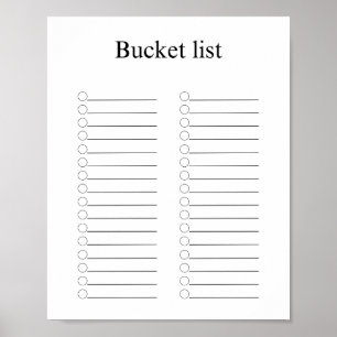 Bucket list poster
