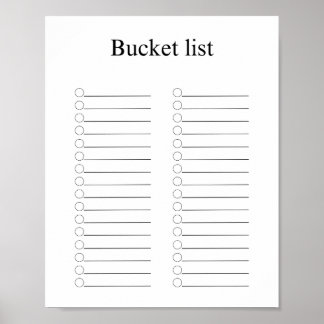 Bucket list poster
