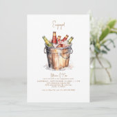 Bucket met Beer Gold Text Engagement Party Kaart (Staand voorkant)