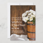Bucket White Daisies Barn Wedding Save the Date (Voorkant)
