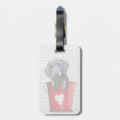 Buckets of Love Dachshund Puppy Bagagelabel (Achterkant verticaal)