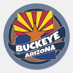 Buckeye Arizona vlag barstte rond stickers